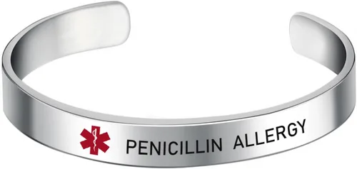 Miniatura 15 de LoEnMe Jewelry Pulseras de alerta médica personalizadas para hombres y mujeres, personalizable, grabado gratuito, acero inoxidable, pulsera