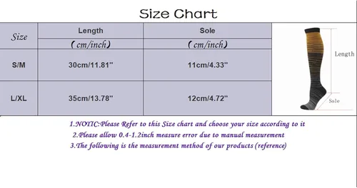 Miniatura 2 de BJUTIR Calcetines de compresión para mujeres y hombres, 20-30 Mmhg, 3 pares de calcetines altos hasta la rodilla degradados, soporte de circulación