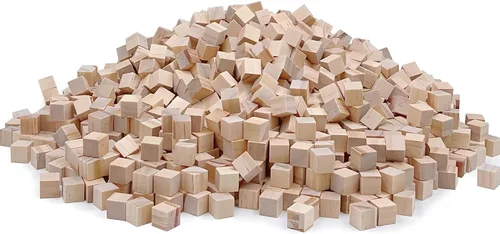 Miniatura 14 de Bloques de madera de 1 pulgada para manualidades, cubos de madera sin terminar, bloques de madera cuadrados en blanco natural, cubos de madera