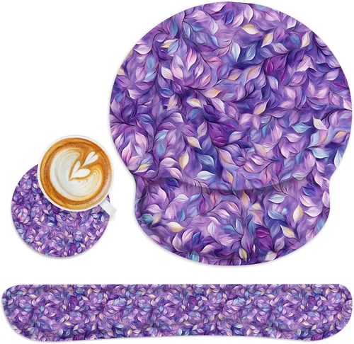 Miniatura 35 de Britimes Juego de alfombrillas ergonómicas para mouse con reposamuñecas, cielo nocturno abstracto, base de goma antideslizante, soporte para muñeca