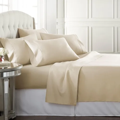 Miniatura 34 de Danjor Linens Juego de sábanas Cal King para personas que duermen con calor, sábanas de calidad de hotel con 4 fundas de almohada, bolsillos 03