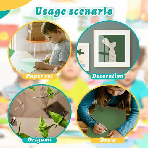 Miniatura 5 de Paquete de 24 cartulina verde de 8.5 x 11 pulgadas, papel de construcción verde, papel grueso para suministros de manualidades (mezcla verde)