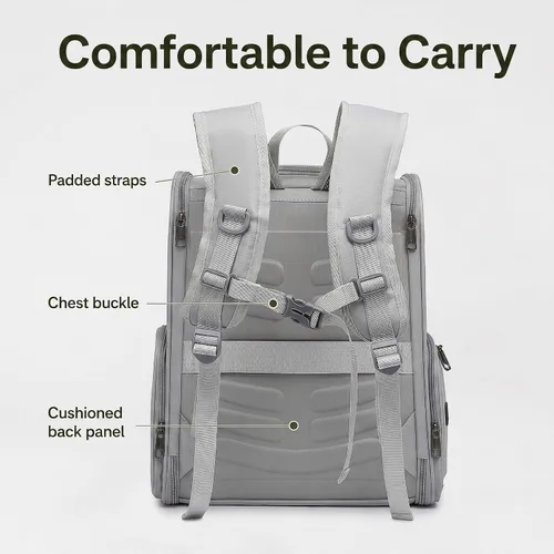 Miniatura 8 de Mochila Transportadora para Gatos para Perros Pequeños y Gatos Medianos, Cachorro, Gatito, Conejo, Mochila Transportadora de Mascotas Plegable