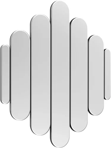 Miniatura 10 de Espejo de pared irregular de 42 x 28 pulgadas, espejo de pared con marco negro de madera, espejo de pared asimétrico ondulado para sala de estar