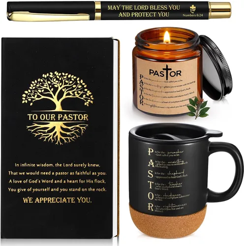 Miniatura 14 de Hushee 4 piezas de regalos cristianos para hombres, taza de café del hombre de Dios, diario de oración, vela perfumada, bolígrafo bíblico, regalos