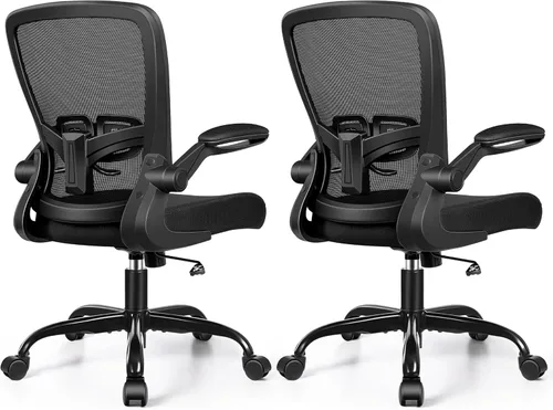 Miniatura 10 de Silla de oficina ergonómica 2026 – Silla de escritorio de malla con reposabrazos abatibles, altura ajustable y lumbar, cómodas sillas de computadora