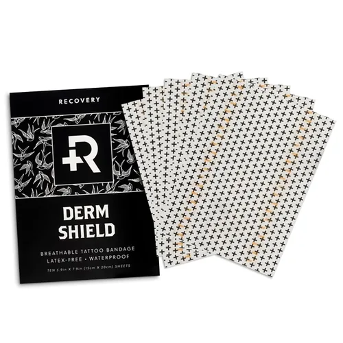 Recovery Derm Shield - Rollo de vendas para el cuidado posterior de tatuajes, adhesivas, transparentes e impermeables