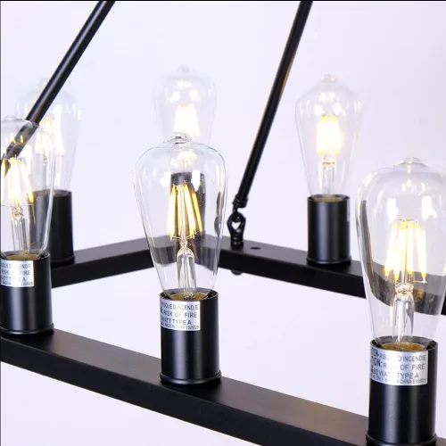 Miniatura 5 de Candelabro rectangular de metal para isla de cocina, estilo rústico, antiguo, industrial, lámpara colgante para comedor, cafetería, pasillo