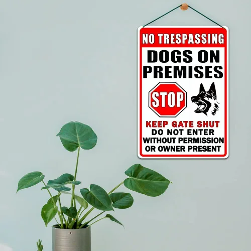 Miniatura 5 de Letrero de metal con texto en inglés «Beware Of Dog» («Beware Of Dog» («Beware Of Dog» («Beware Of Dog»