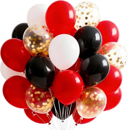 Miniatura 22 de PartyWoo Globos negros y dorados, 66 globos de 12 pulgadas color negro mate cromado metálico dorado para graduación, baby shower, cumpleaños, Año