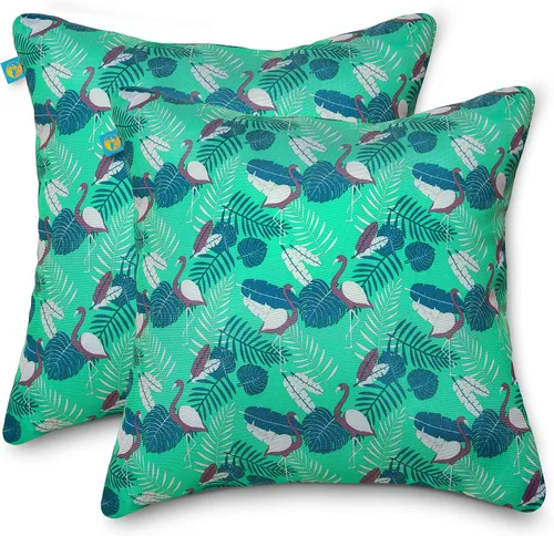 Miniatura 13 de Duck Covers Almohadas decorativas resistentes al agua, 18 x 18 pulgadas, paquete de 2, flamenco para después de fiesta, cojines de asiento de silla