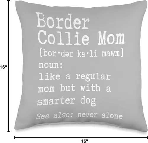 Miniatura 4 de Funny Border Collie Gifts Border Collie Mom Gifts Border Collie Definition Reg Mom but with a Smarter Dog Throw Pillow, 16 x 16 pulgadas, multicolor