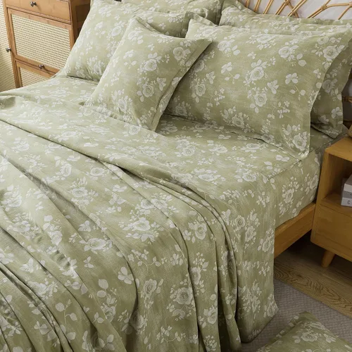 Miniatura 64 de FADFAY Juego de sábanas de rosas blancas, ropa de cama vintage floral de rosas, ropa de cama estilo rústico, 100% algodón egipcio percal, 800 hilos