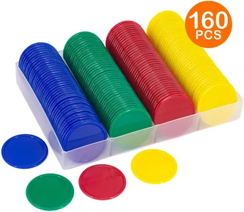 Miniatura 4 de Juego de fichas de póquer de plástico con caja de almacenamiento, fichas estilo casino para noches de juego en casa de Texas, juegos, noches