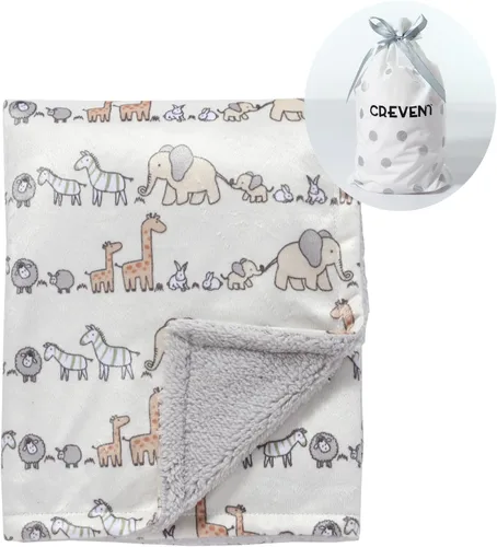 CREVENT Manta de bebé de minky para niñas y niños, manta suave de felpa para recién nacidos - 30 x 40 pulgadas (Animal)