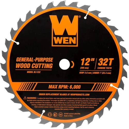 Miniatura 2 de WEN BL1232-2 - Juego de hojas de sierra profesional para carpintería de 12 pulgadas, 32 dientes y 80 dientes con punta de carburo, 2