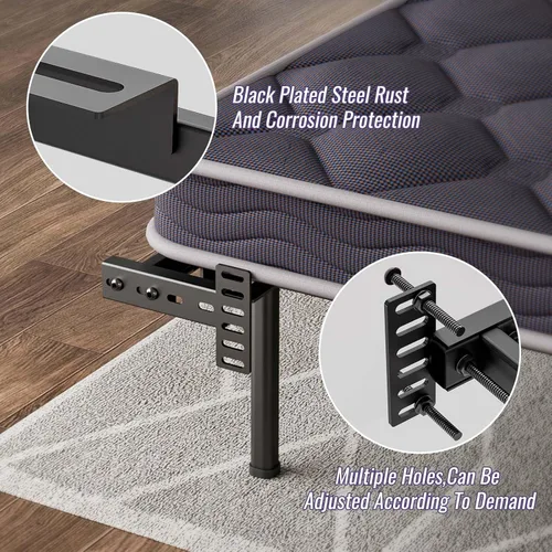 Miniatura 4 de Soportes ajustables para cabecero – Soportes de montaje en pared de metal para cabecero con kit de extensión de estribo para cama individual