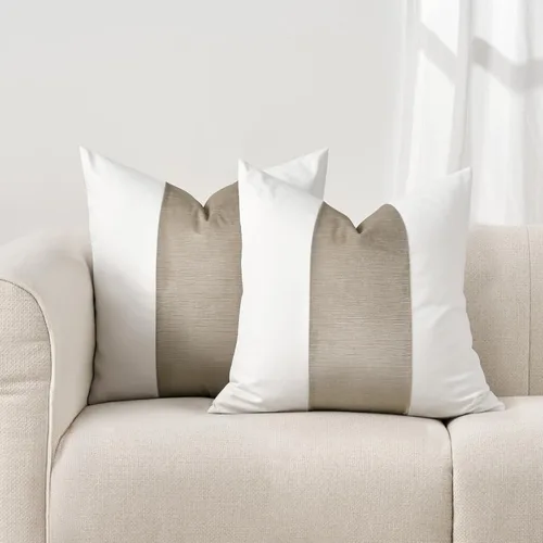 Miniatura 12 de EVERGRACE x Kinsey Walsh Fundas de almohada de panel de terciopelo de algodón de firma, juego de 2, fundas de almohada decorativas de 20"x20
