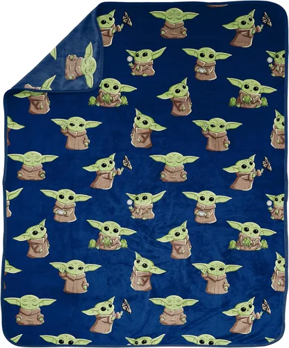 Miniatura 2 de Jay Franco Manta de felpa de Star Wars The Mandalorian, mide 50 x 60 pulgadas, ropa de cama de forro polar súper suave para niños, con Baby Yoda