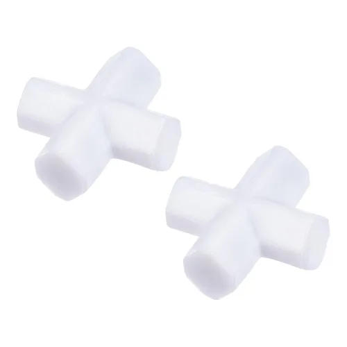 Miniatura 8 de MECCANIXITY Agitador magnético mezclador barra de agitación barra 10 mm (0.39 ") forma de cruz imán de recubrimiento blanco para laboratorio 2 piezas