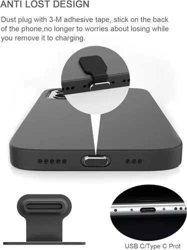 Miniatura 4 de Enchufe antipolvo USB C, para teléfonos con puerto de carga USB tipo C, kit de tapa antipolvo USB C con malla de altavoz y accesorios de montaje