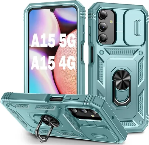 Miniatura 26 de PASNEW Funda para Samsung Galaxy A54, Soporte Metálico y Cubierta Deslizante para Cámara, Militar Multicapa Resistente de Cuerpo Completo a Prueba