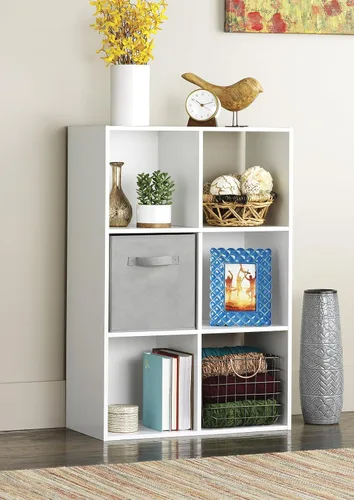 Miniatura 2 de Whitmor Organizador de almacenamiento de 3 cubos, estantería apilable de madera MDF de 3 niveles, estantería de almacenamiento abierto, gabinete