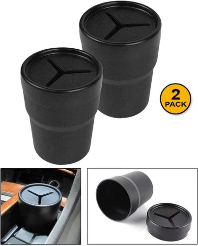 Miniatura 4 de JAVOedge Paquete de 2 soportes negros para almacenamiento de automóvil, para bolígrafos, monedas, dinero en efectivo, cabe en portavasos