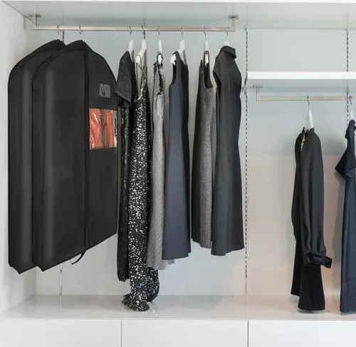 Miniatura 8 de Bolsas de ropa de 60 pulgadas para viajes, bolsas de traje para hombres, almacenamiento de armario, bolsa de ropa colgante para vestido de boda