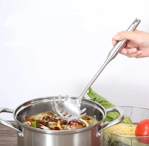 Miniatura 2 de Cuchara de pasta de acero inoxidable 304 ranurado cucharón de espaguetis colador y colador de cocina, utensilios de cocina a prueba de calor
