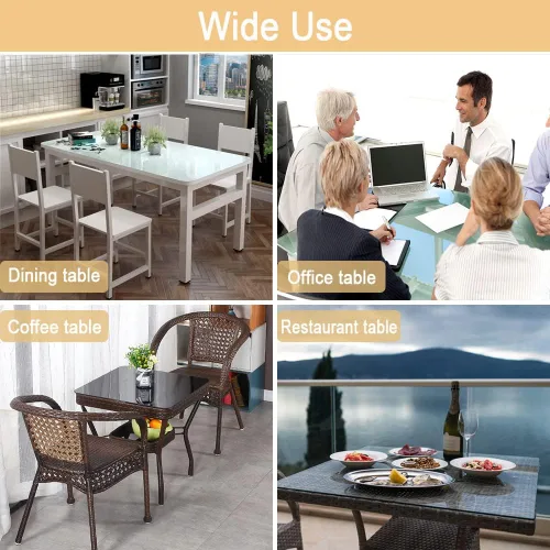Miniatura 5 de Protector de mesa de vidrio suave transparente de alta calidad, antideslizante y arañazos para mesa de cristal, almohadillas de goma no adhesivas