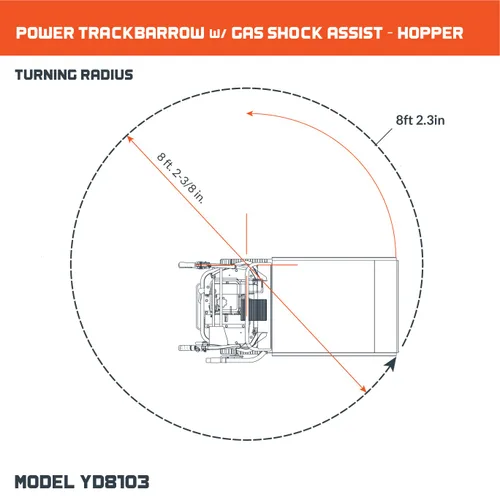 Miniatura 7 de YARDMAX YD8103 Carretilla de oruga, 660 lb. Capacidad, Briggs CR950, 6.5 hp, 208cc