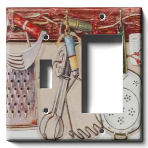 Miniatura 4 de Dos interruptores/una placa de receptáculo dúplex - Utensilios de cocina Combo de dos palancas/dúplex simple