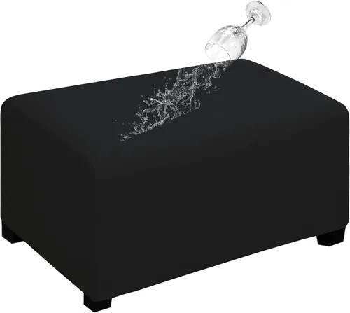 Miniatura 16 de Easy-Going Funda para Otomán Elástica 100% Doble Impermeable Rectangular Plegable Taburete de Almacenamiento Protector de Muebles Funda Suave