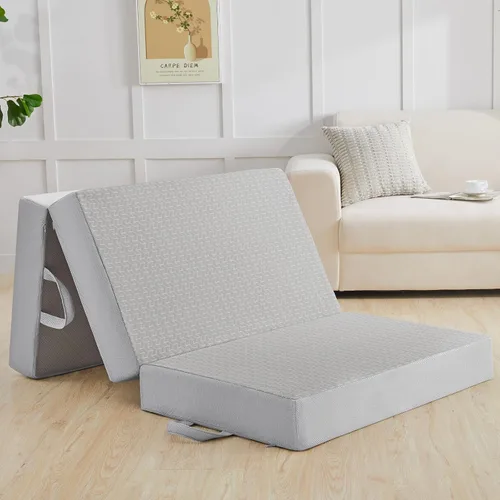 Miniatura 9 de Colchón Plegable Tamaño Individual, Espuma Viscoelástica de 6 Pulgadas Tri Portátil Trifold Colchón Topper Individual con Funda Transpirable
