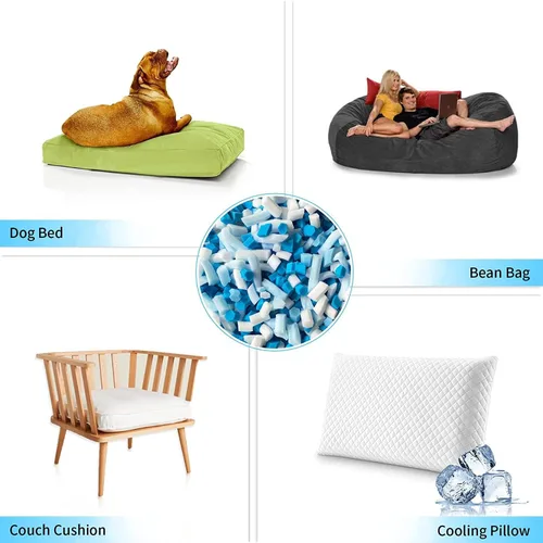 Miniatura 6 de Relleno de espuma viscoelástica de gel triturado de 2.48 libras, cómodo y suave, para almohada refrescante, puf, cama de perro, cojín de sofá