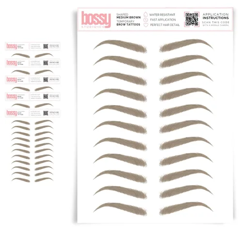 Miniatura 74 de 5 paquetes de tatuajes temporales para cejas, adhesivos impermeables para cejas, tatuajes falsos para el cabello tipo pelar de transferencia
