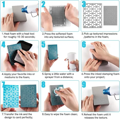 Miniatura 8 de BAOFALI 12 sellos de espuma moldeables grises de espuma de plástico seco, bloque de espuma para cortar y secar espuma para escultura, modelado