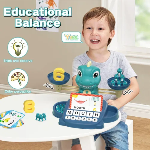 Miniatura 2 de HOPEEYE Dinosaurio Jardín de Infantes Preescolar Actividades de Aprendizaje Matemáticas Conteo Coincidencia de Letras Juguetes - Juguetes Educativos