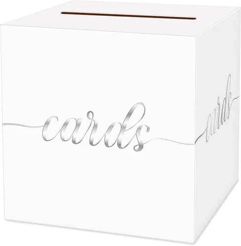 Miniatura 8 de 1 Paquete Caja de Tarjetas Negra y Dorada para Fiesta, Caja de Tarjetas de Regalo Negra de 8.7" para Cumpleaños, Boda, Baby Shower, Jubilación