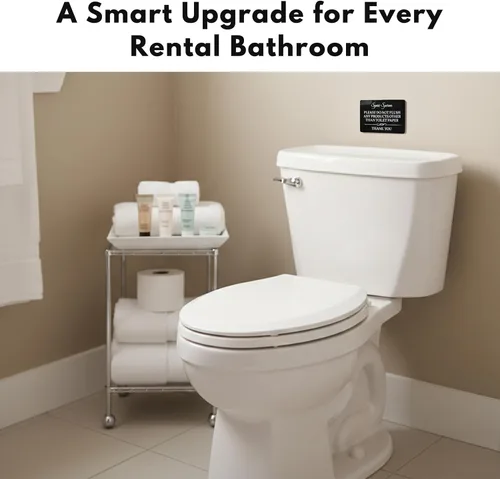 Miniatura 9 de Señal de inodoro con texto en inglés «Do Not Flush System» (acrílico negro de 5 x 3.5 pulgadas) – Letrero de «Do Not Flush Anything Except Toilet