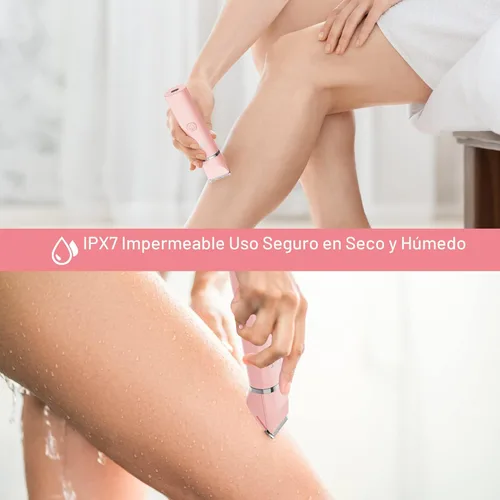 Miniatura 5 de AIBRIT PRO Recortadora eléctrica de bikini para mujer, 2 en 1, afeitadora de pelo púbico eléctrica, depiladora sin dolor, afeitadora de cuerpo, Rosa