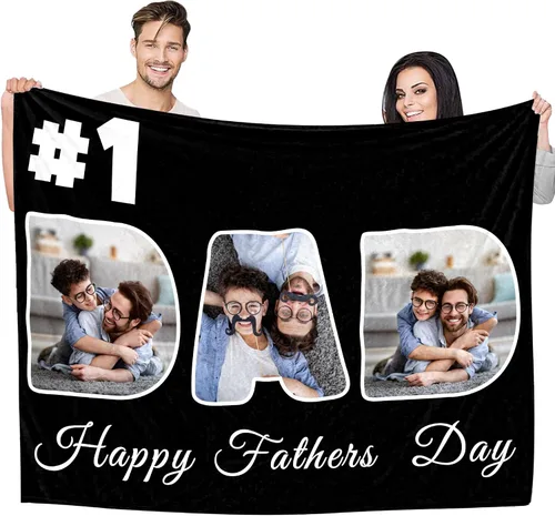 Miniatura 16 de Manta personalizada para el día del padre con foto, regalos personalizados para papá, papá, abuelo, papá, cumpleaños, Navidad