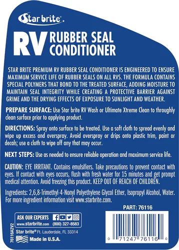 Miniatura 2 de STAR BRITE Acondicionador Premium de Sellos de Goma para RV - Evita que los Sellos Deslizantes se Peguen y se Agrieten, 16 Fl Oz (paquete de 1), Goma