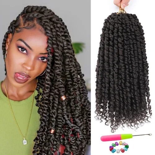 Miniatura 42 de Pelo de Passion Twist – 8 paquetes de 18 pulgadas Passion Twist Crochet para mujeres, cabello rizado pretrenzado Passion Twists extensiones de #2