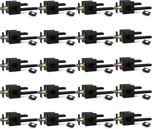 Miniatura 17 de NEWBANG Palanca de puerta de cama/baño para privacidad Baño e interior Manija de cerradura de puerta en negro mate envejecido, HD1601-DB-BK-1P
