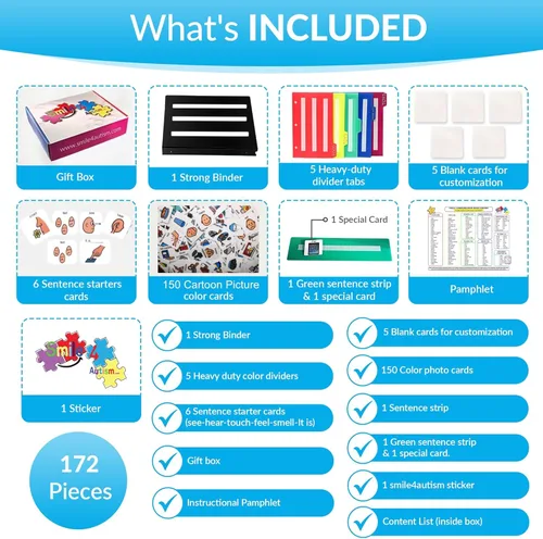 Miniatura 2 de Libro de Comunicación Visual, 162 tarjetas con fotos ASD: vocabulario de lenguaje para autismo, terapia de articulación del habla, aprendizaje