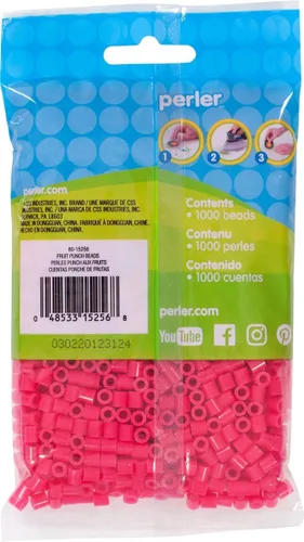 Miniatura 2 de Perler 80-15256 Cuentas de fusible a granel para actividades de manualidades, 1000 unidades, ponche de fruta roja, pequeña