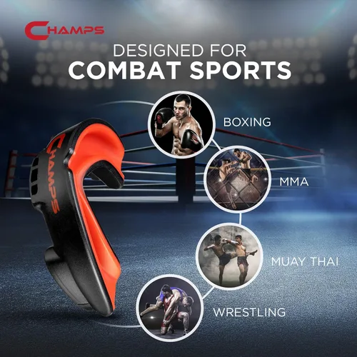 Miniatura 3 de Champs MMA Protector Bucal Transpirable para Boxeo, MMA, Jiu Jitsu, Muay Thai, Lucha Libre y Deportes de Combate – Diseño de Fácil Ajuste, Hervir