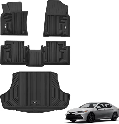 Miniatura 18 de Alfombrillas de Piso 3W Compatibles con Toyota Tundra 2014-2021 (Solo para Cabina CrewMax), Revestimiento de Piso de TPE para Todo Clima con Ajuste